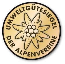 Logo: Umweltgütesiegel auf Alpenvereinshütten